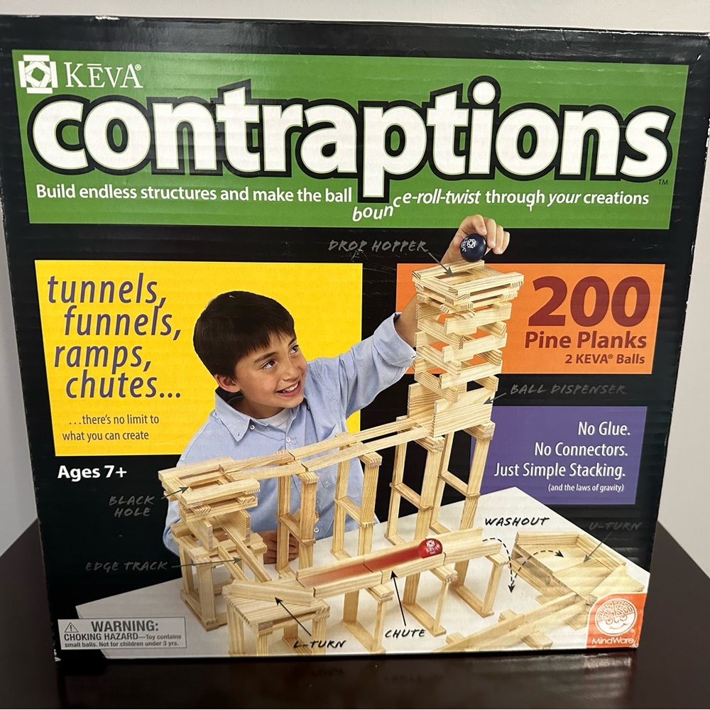 Keva Contraptions 200 Pine Planks Wooden Block Build Set